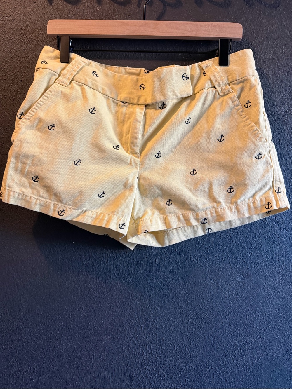 J. Crew Yellow Anchor-Print Cotton Shorts